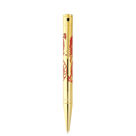 Penna a sfera badge_customizable collection_dragon color_golden 1 - S.T. Dupont Italy&Spain