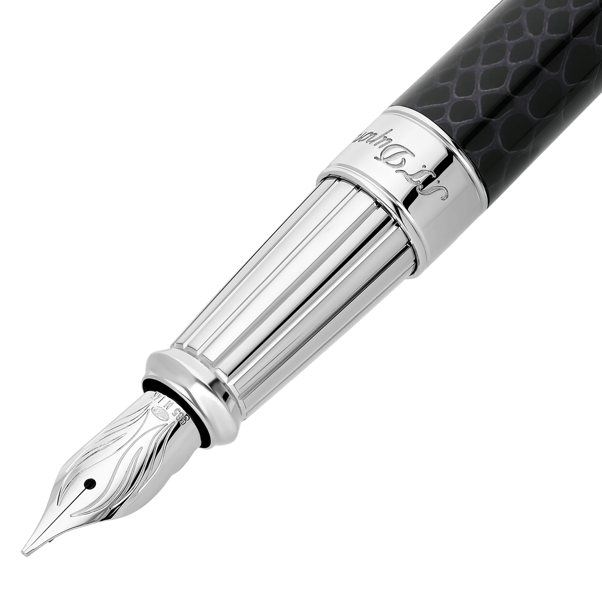 penna piuma large Collection_Snake - skin color_black finition_silver 2 - S.T. Dupont Italy&Spain