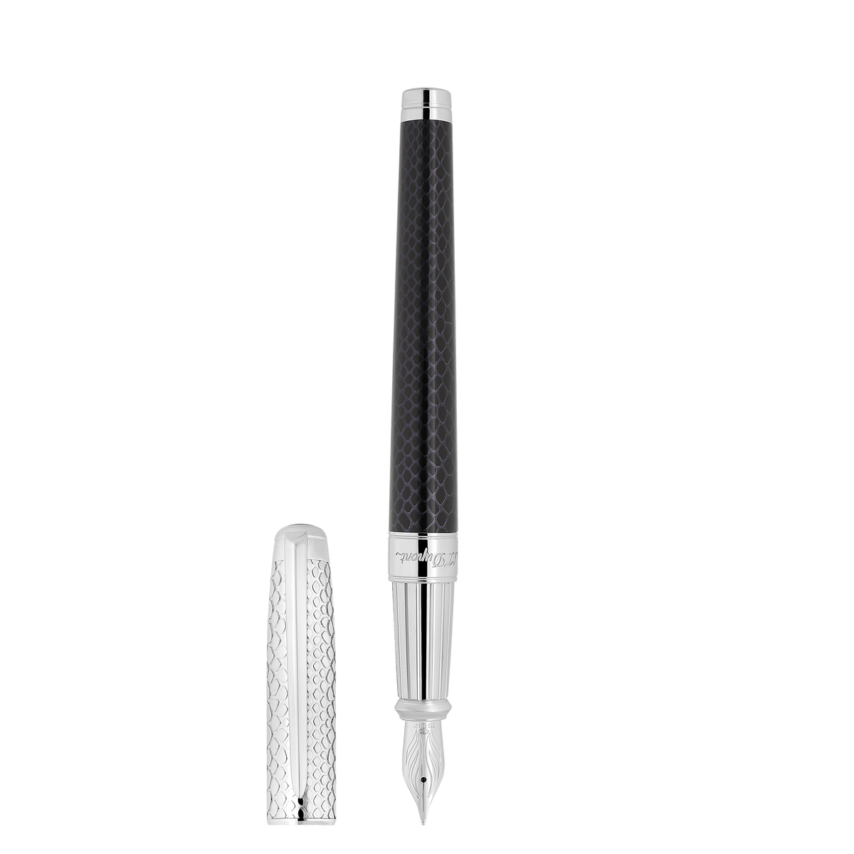 penna piuma large Collection_Snake - skin color_black finition_silver 1 - S.T. Dupont Italy&Spain